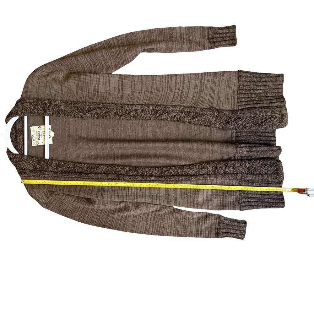 Urban Behavior Brown Knit Open Cardigan Size S Boho Cozy Neutral Fall Winter - Picture 7 of 16